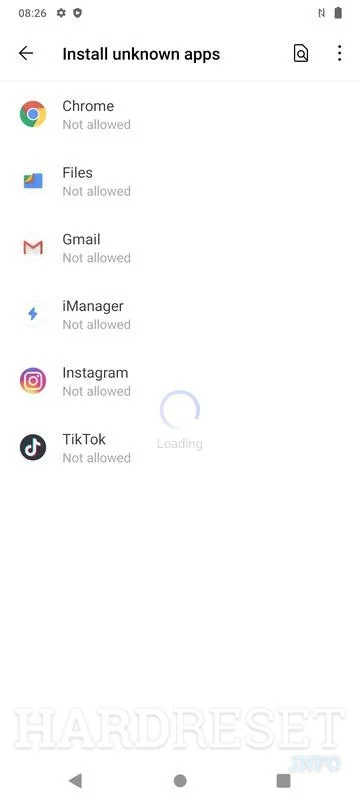 android App unsources setting